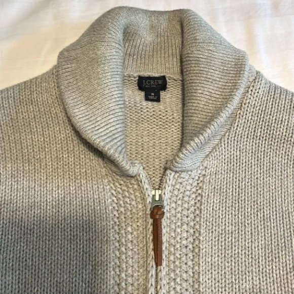 J.Crew - Cotton Zipper Cardigan - Grey - Picture 3 of 4